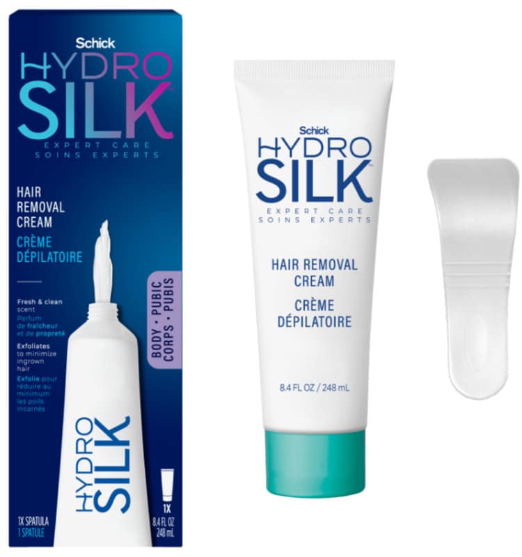 The contents of a Hydro Silk Hair Removal Cream package.