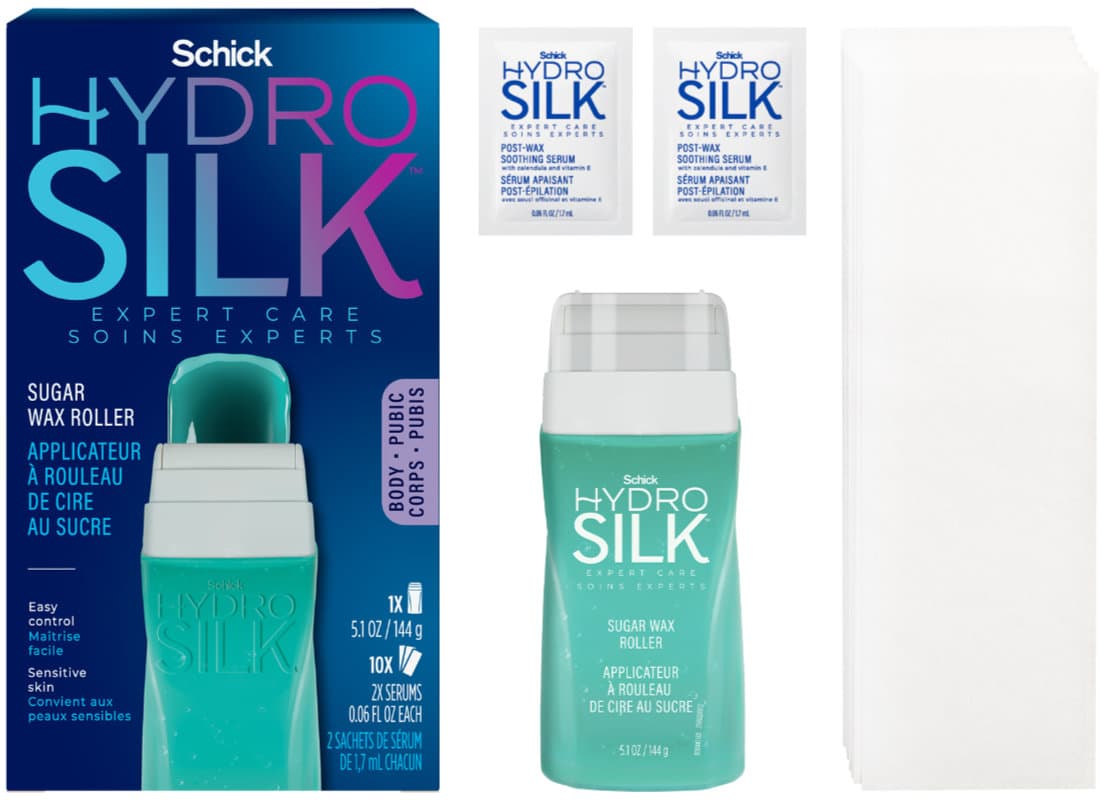 The contents of a Hydro Silk Sugar Wax Roller package.